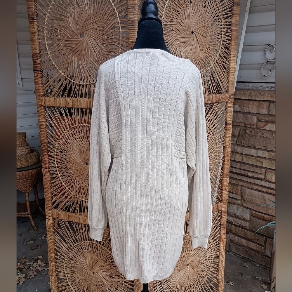 Promesa Cream Ribbed Knit Sweater Dress_Med - Picture 6 of 7